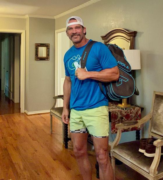Trey Terrazas heading out to play pickleball