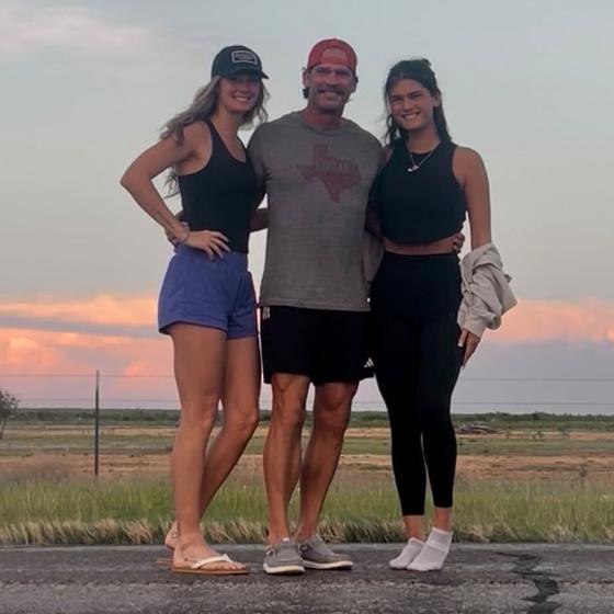 Trey with his daughters in West Texas